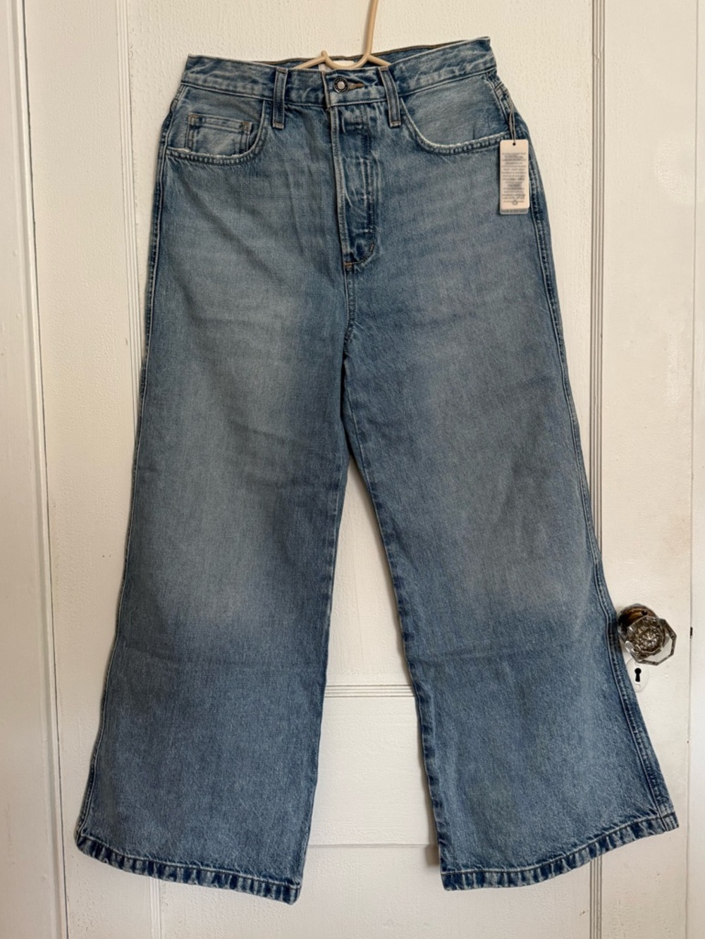 favorite daughter masha high waisted cropped wide leg jeans in dublin